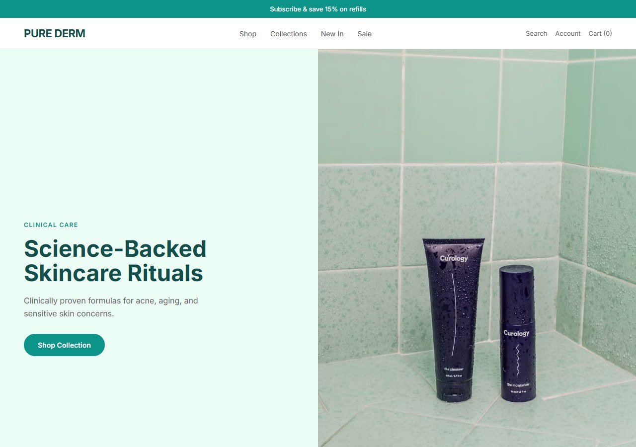 Skincare Lab homepage design concept