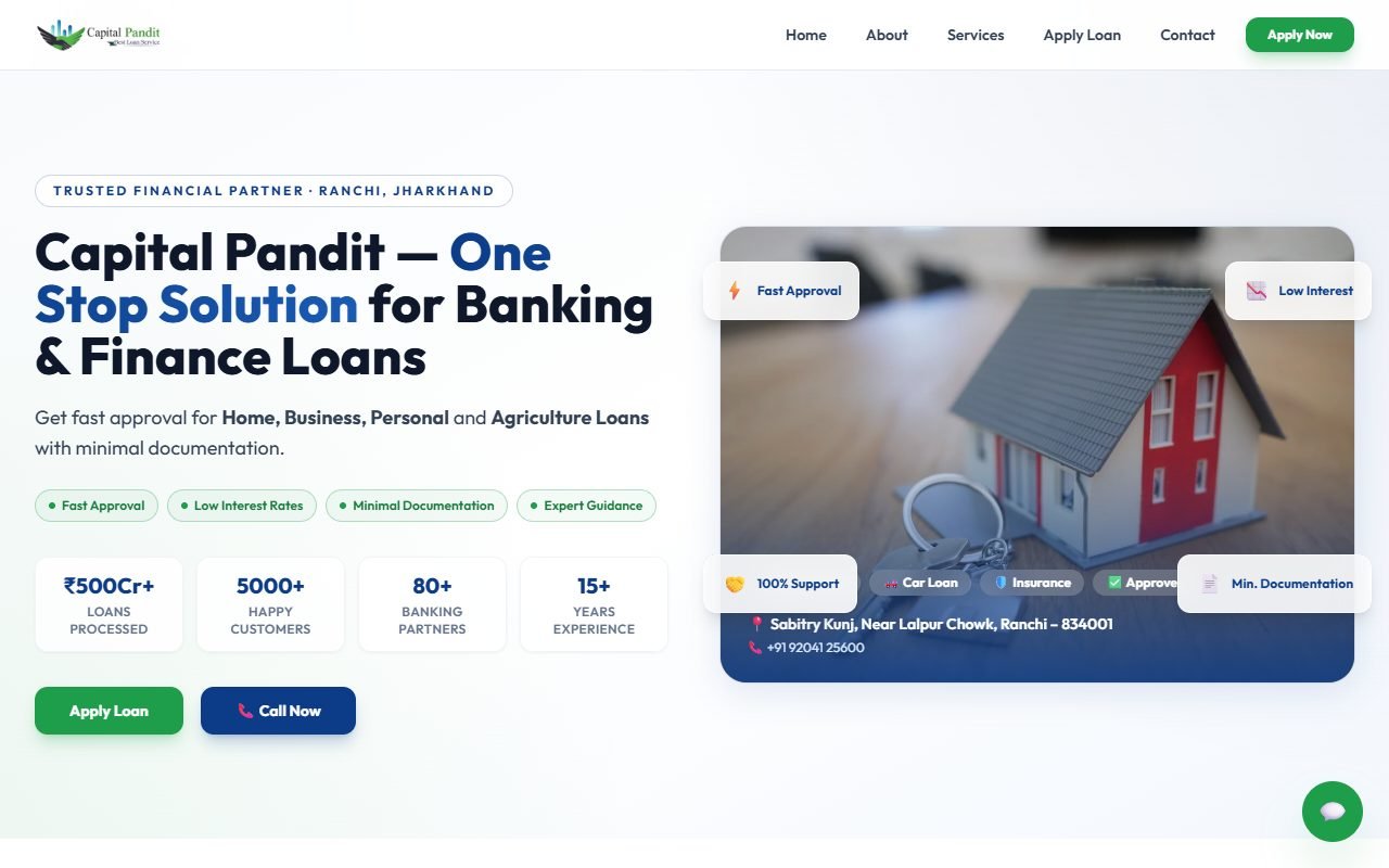 Capital Pandit homepage preview