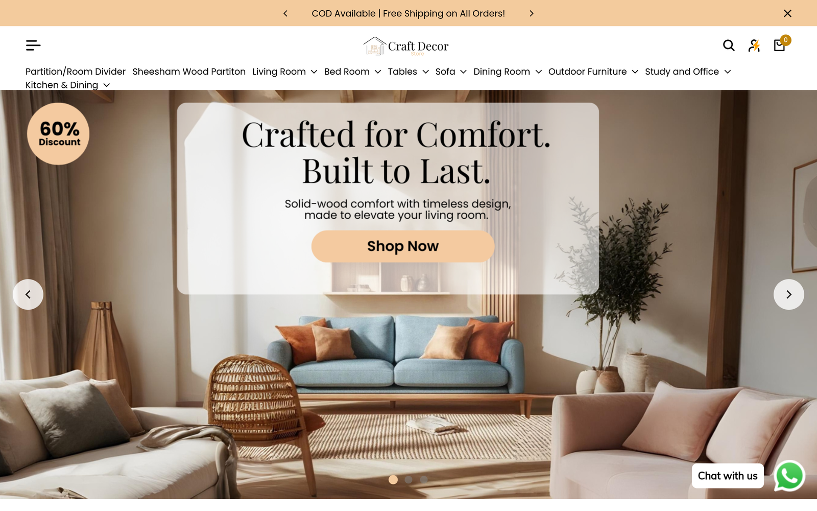 Craft Decor Store homepage preview