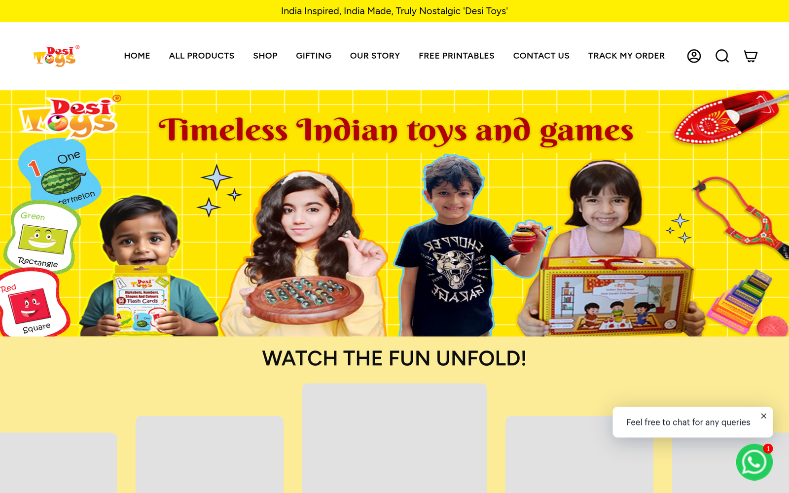 Desi Toys homepage preview