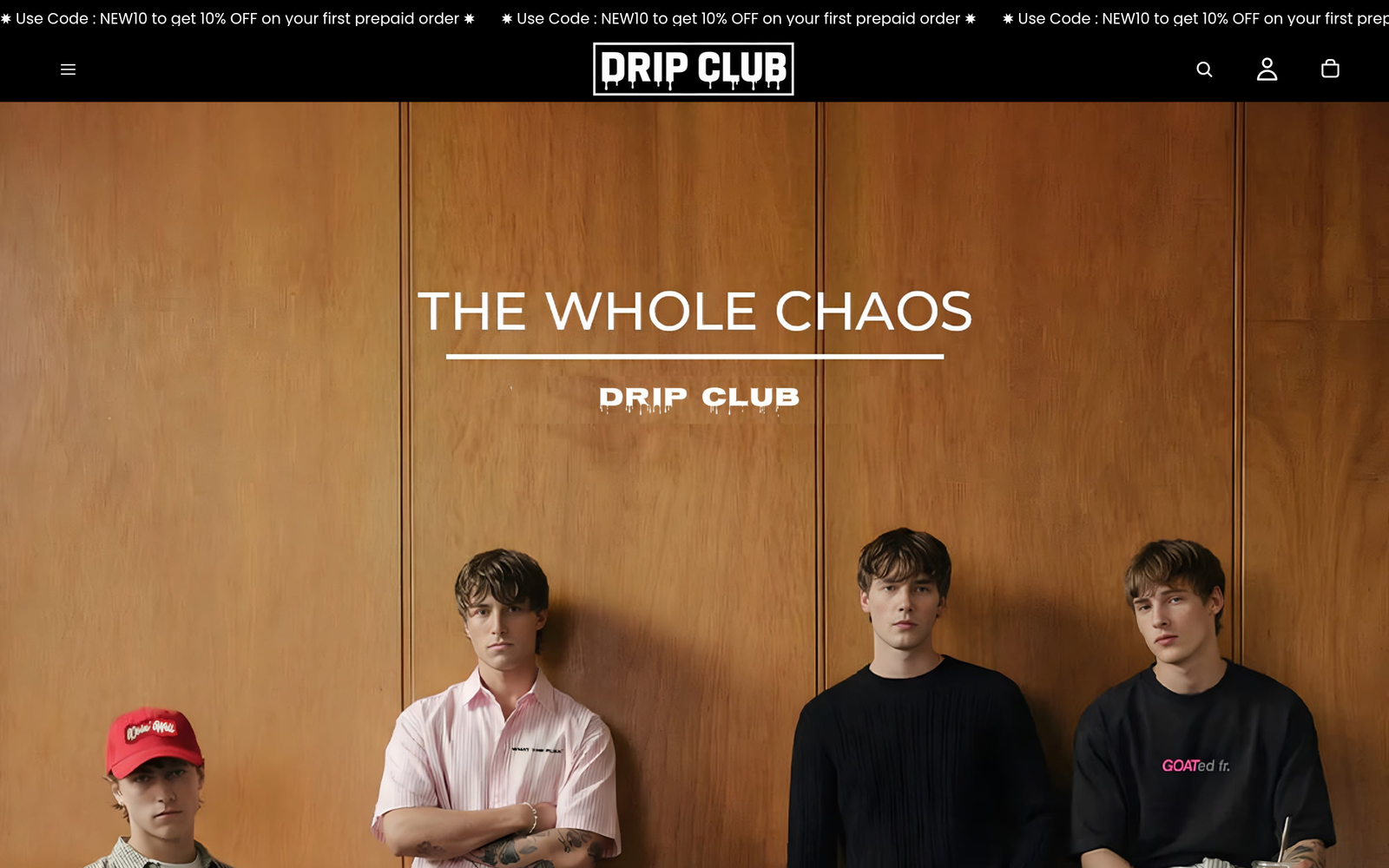Drip Club homepage preview