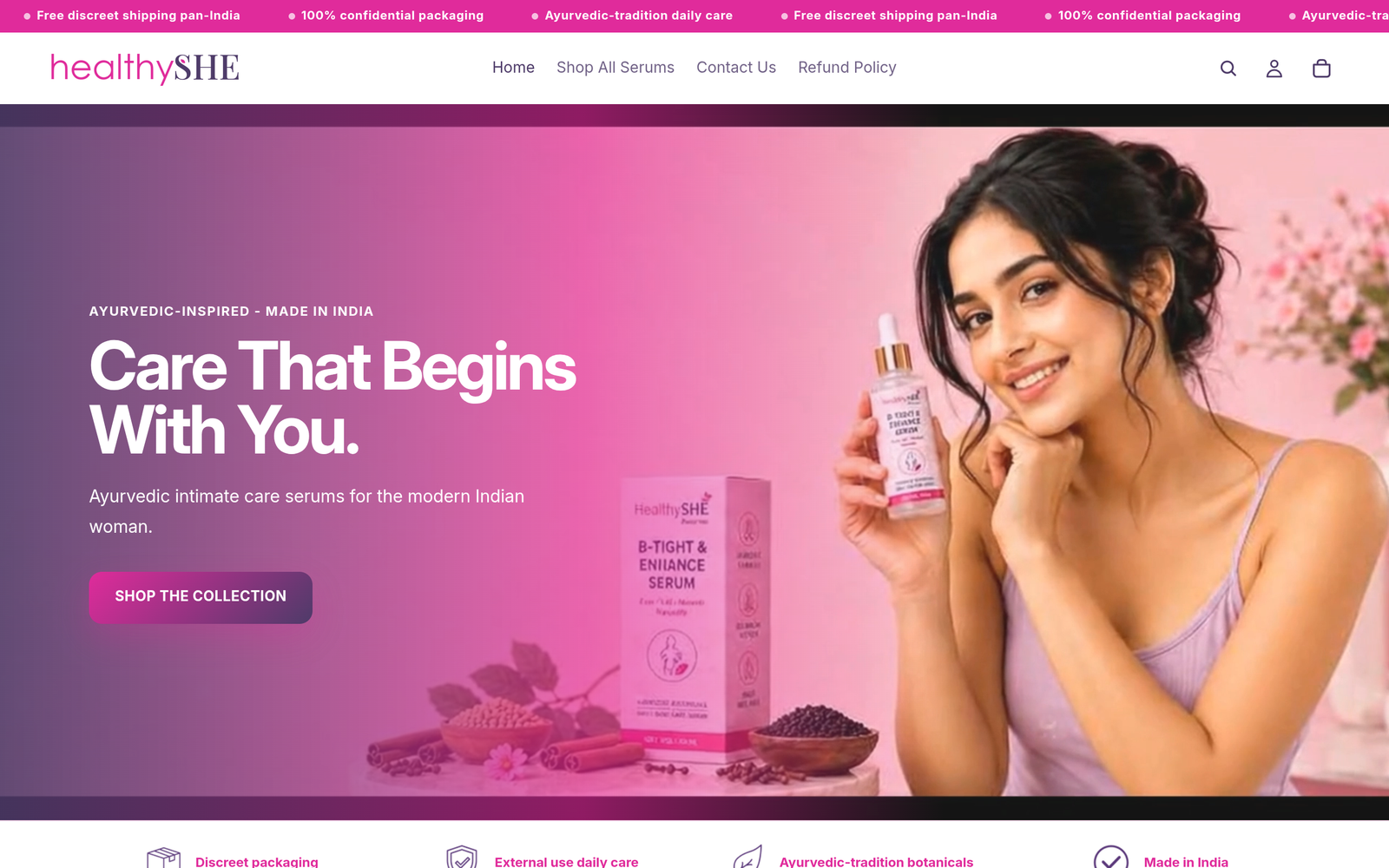 Healthy She homepage preview