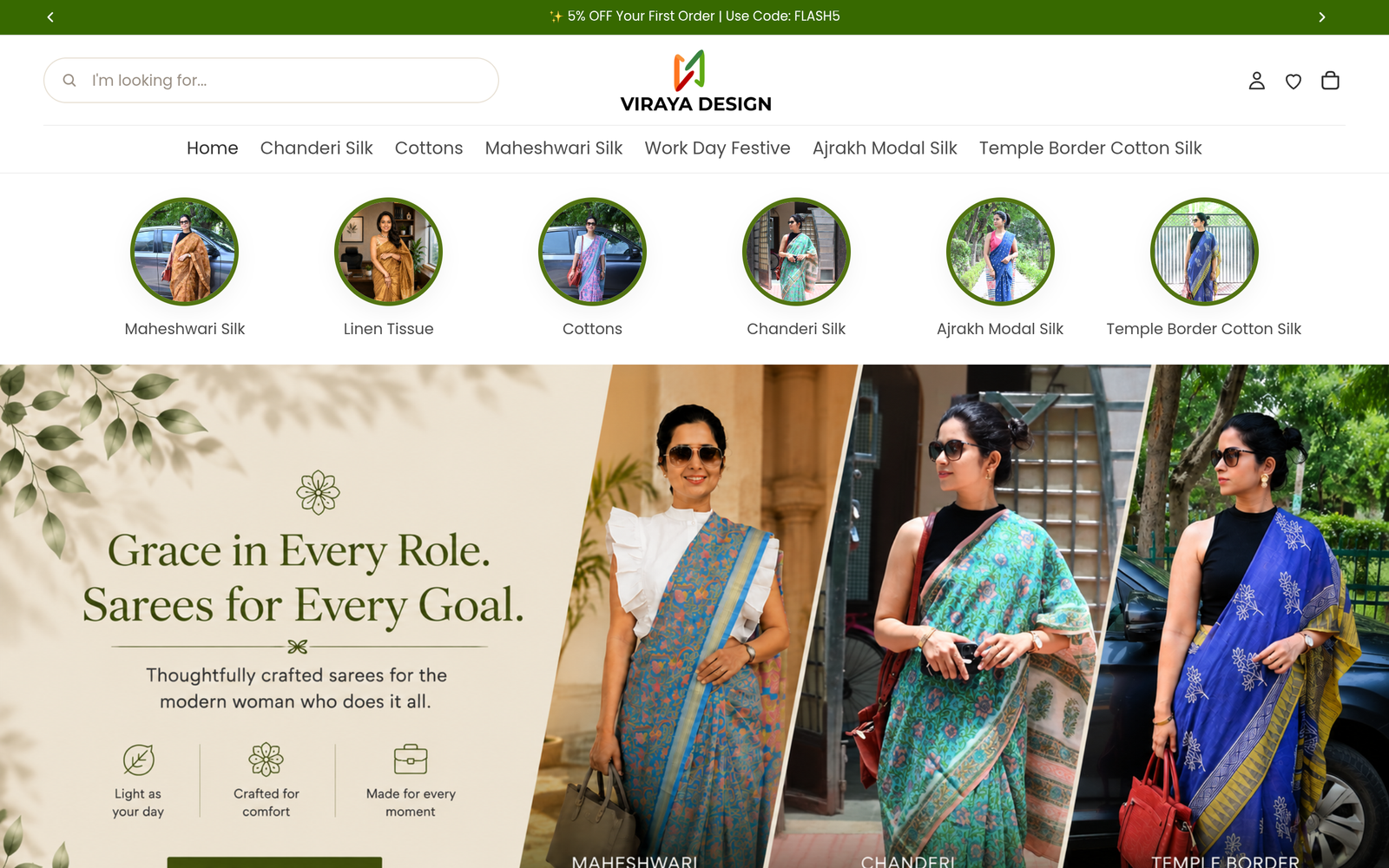 Viraya Design homepage preview