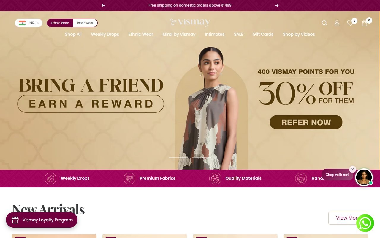 Vismay homepage preview
